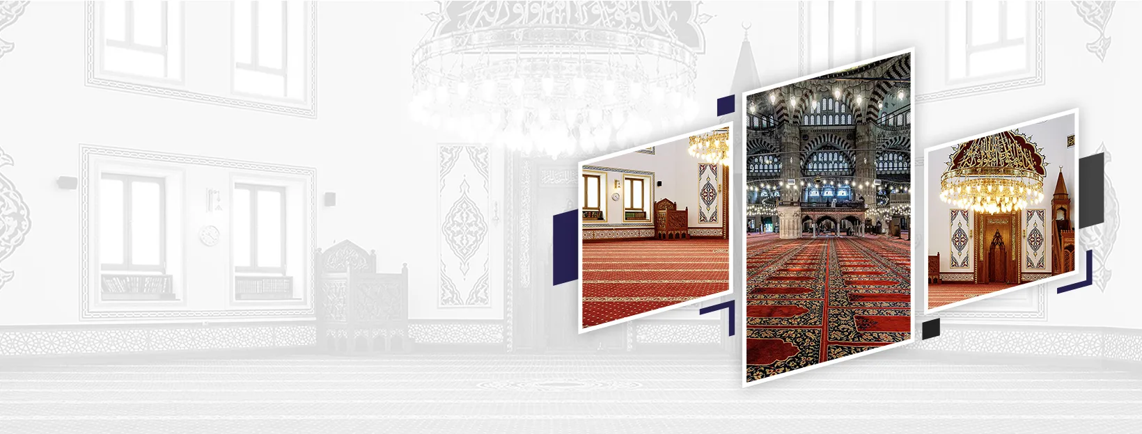 Beşler cami halısı ile döşenmiş camiler