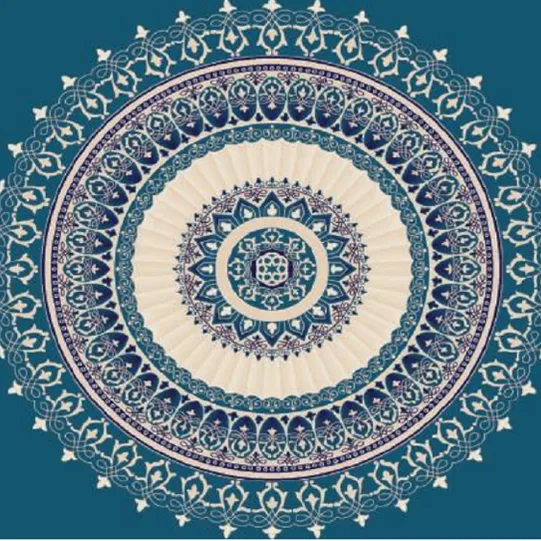 G307 Koyu Mavi cami halısı deseni