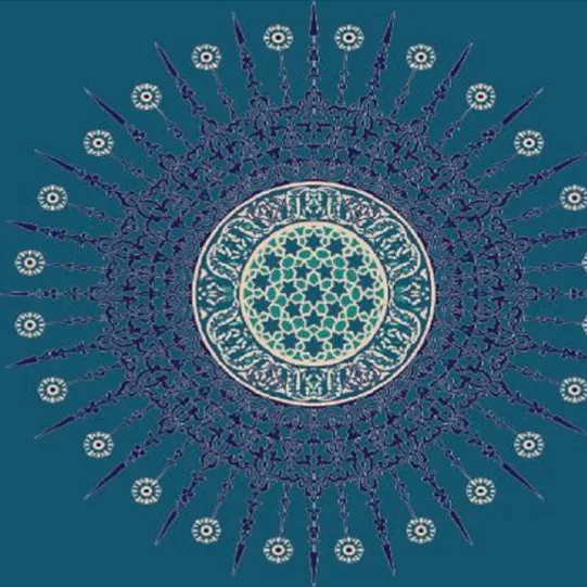 G308 Koyu Mavi cami halısı deseni